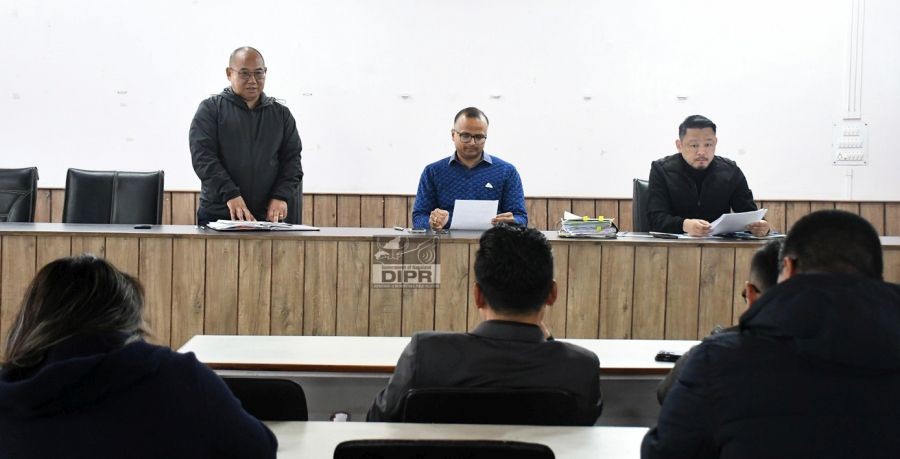 Officials during a review meeting of the District Water & Sanitation Mission held at DC’s Conference Hall, Kohima on February 27.